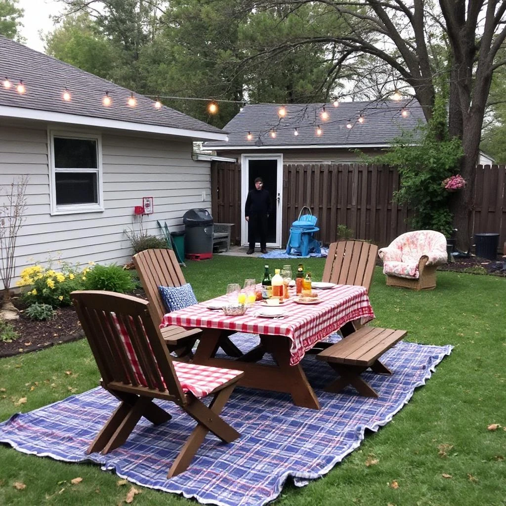 Yoga in backyard